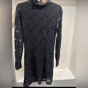 Bardot Black Lace Long Sleeve Dress